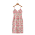 suspender low-cut backless slim floral dress NSLAY127684