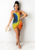Print/Gradient/Tie-Dye color Wrap chest off-shoulder Dress NSQKT127493