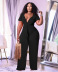 solid color loose puff sleeves wide-leg jumpsuits (with belt pockets) NSQKT127505