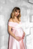solid color Loose V-Neck Low-cut Slit Belt Dress maternity clothes NSLNE127527