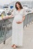 solid color lace embroidery lace full-length dress maternity clothes NSLNE127532