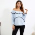 color matching lotus leaf stripes top maternity clothes NSGTY127533