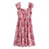 slim sling low-cut backless floral dress NSAM127543