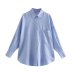 lapel long-sleeved loose solid color linen shirt NSAM127544