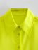 camisa de satén de color liso con solapa delgada y manga larga NSAM127547