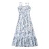 slim sling backless low-cut floral dress NSAM127553