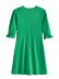 button solid color slim puff sleeve deep V dress NSAM127561