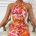vestido estilo bohemio con estampado floral y cuello halter NSDY127591
