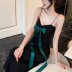 bowknot decor V-neck backless slip dress NSFYF127609