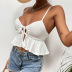 suspender backless wrap chest lace-up solid color vest NSDF127626