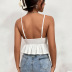 suspender backless wrap chest lace-up solid color vest NSDF127626