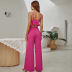 solid color sling backless wrap chest high waist flared pants and vest suit NSDF127627