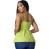 solid color pleated button decor camisole NSXHX127649