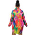 printed long sleeve shirt and shorts two-piece set NSXHX127655