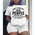 African Girl/letter Print Crew Neck short sleeve T-Shirt NSPPF127896