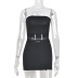 tube top sleeveless low-waist slim solid color Mesh vest and Skirt set NSFH124238