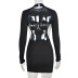 hollow backless round neck long-sleeved slim solid color dress NSFH124260