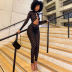 hollow long sleeve round neck tight solid color see-through jumpsuit NSFH124261