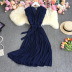 pleated solid color flying-sleeve V-neck lace-up dress (multicolor) NSYXG124272