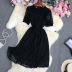 solid color embroidery Lace Short Sleeve Dress multicolors NSYXG124274