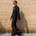solid color loose long sleeve shirts and drape mopping trousers set NSSQS124282