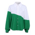 long sleeve loose lapel stitching contrast shirt NSSQS124300