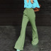 pantalones pitillo acampanados de cintura alta de trapeador de color liso NSSQS124301