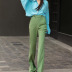 mopping high waist slim flared solid color trousers NSSQS124301