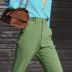 mopping high waist slim flared solid color trousers NSSQS124301