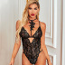 solid color lace embroidery sling hollow one-piece underwear NSQMY124333