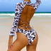 print long sleeve backless lace-up high waist Tankini two-piece set NSQYD124347