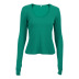 long-sleeved slim round neck solid color knitted T-shirt NSSQS124375