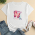Alphabet Butterfly Print Loose short sleeve T-Shirt NSYAY125665