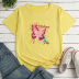 Alphabet Butterfly Print Loose short sleeve T-Shirt NSYAY125665