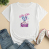 Two-dimensional girl print loose short sleeve T-shirt NSYAY125664