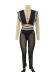 irregular color contrast stitching straps vest mesh see-through trousers two-piece set NSSD127753