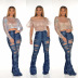 washing hole high waist flared jeans NSSF127764