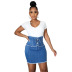 high waist strappy sheath denim skirt NSSF127767