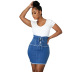 high waist strappy sheath denim skirt NSSF127767