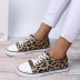 round toe lace-up casual leopard print flat shoes NSFH127810