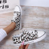 round toe lace-up casual leopard print flat shoes NSFH127810