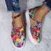 heart print Shallow mouth flat canvas shoes NSFH127811