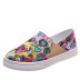 heart print Shallow mouth flat canvas shoes NSFH127811