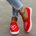 heart print casual Shallow mouth canvas shoes NSFH127815