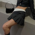 casual high waist slim contrast color pleated skirt NSSSN127849