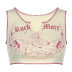 printing V-neck slim sleeveless short vest NSSSN127853