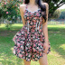 vestido de encaje floral con costuras sin espalda y cuello colgante NSSSN127865