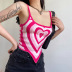 letter embroidered backless sling low-cut color matching vest NSSSN127867