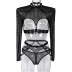 solid color long-sleeved mesh four-piece underwear suit NSWY127884