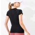 high-elastic round neck short sleeve slim solid color yoga top NSYWH127900